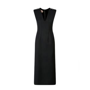Gucci Shoulder Buttoned Detail V-Neck Dress size:38